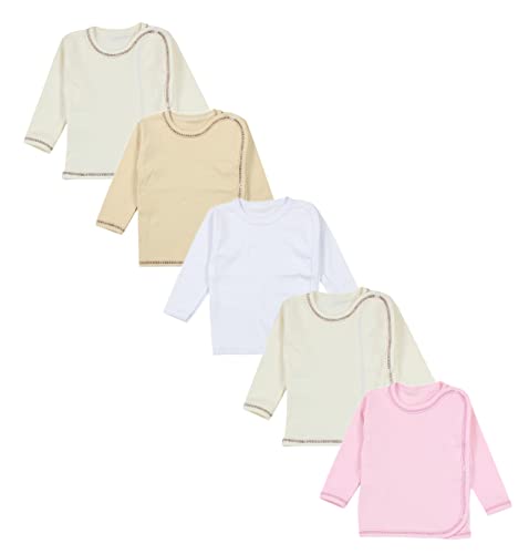 Tuptam Unisex Baby Wickelshirt Langarm 5Er Pack, Farbe: Mädchen 2, Größe: 56