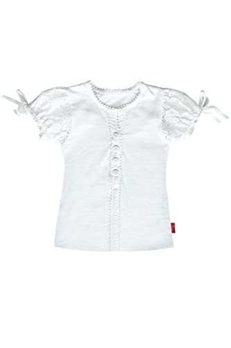 Mogo Baby - Mädchen Mädchen Blusen-Shirt Mit Kurzen Puffärmeln Weiß, Weiss, 98/104