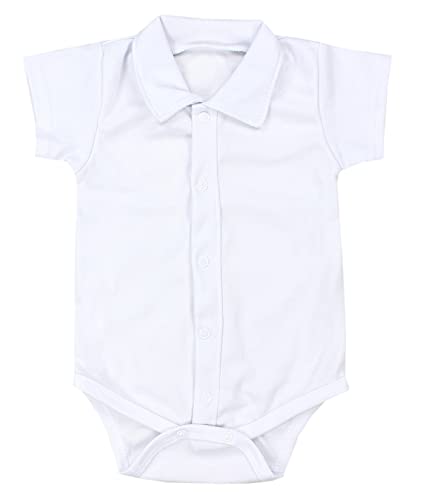 Tuptam Baby Jungen Langarm Kurzarm Body Mit Kragen, Farbe: Kurzarm Weiß, Größe: 74