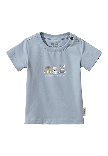 Sterntaler T -Shirt Jersey Sterntalerfriends Hase Happy - Unisex T -Shirt Für Babys Aus Weichem Baumwolljersey - T -Shirt Baby Mit Kurzen Ärmeln Für Warme Sommertage - Graublau, 86