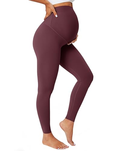 Baydi Blickdichte Umstandsleggings High Waist Umstandshose Damen Schwangerschaft Leggings Lang Stretch Schwangere Hose