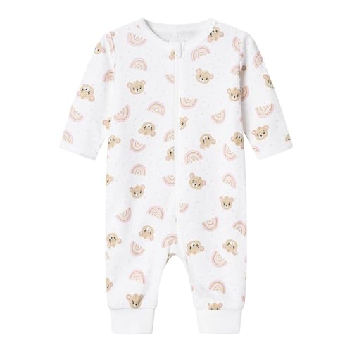 Name It Baby - Mädchen Nbfnightsuit Zip Orchid Pink Teddy Noos, Bright White, 80