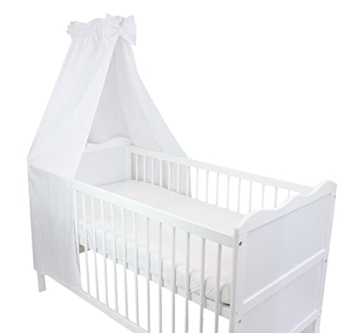 Tuptam Babybett Himmel Mit Schleifchen, Farbe: Weiß, Größe: Ca. 160X240 Cm