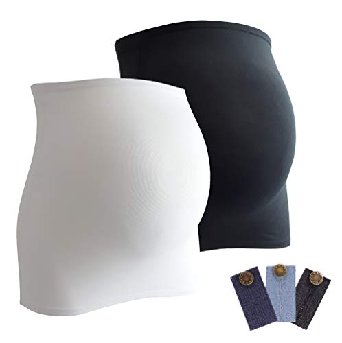Mama Band - Bauchband Doppelpack Für Die Schwangerschaft. Inhalt: 2 Bauchbänder + 3 Hosenerweiterungen