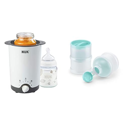 Nuk Thermo 3In1 Babyflaschenwärmer | Schonendes Auftauen &Amp; Milchpulver-Portionierer, Bpa-Frei, 3 Stück (1Er Pack), Petrol Farbe