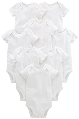 Simple Joys By Carter'S Unisex Baby Side-Snap Short-Sleeve Shirt Infant-And-Toddler-Bodysuits, Weiß, 3-6 Monate (8Er Pack)