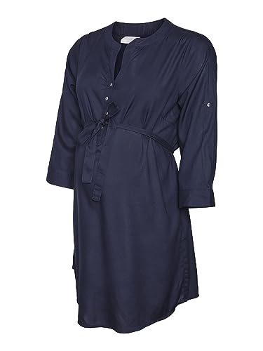 Mamalicious Damen Mlmercy 3/4 Woven Tunic Noos Eco A. Tunika Shirt, Navy Blazer, M Eu