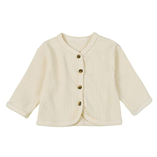 Weste Für Kinder Neugeborenes Baby Unisex Herbst Solide Winter Langarm Mantel Strickjacke Kleidung Klassische Und Warme Jacke (A, 0-6 Months)