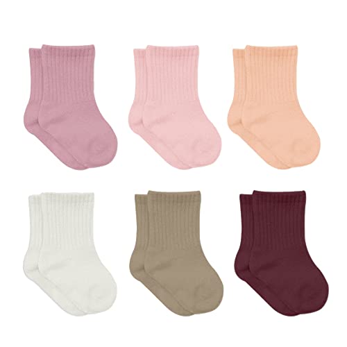 Bistyle Baumwolle 6 Paar Baby Socken Für Neugeborene Säugling 0-3 Monate Bis 2-3 Jahre | Duftend Baby Socken | Jungen Mädchen Kleinkind Socken (As3, Age, 0_Month, 6_Months, Rose)