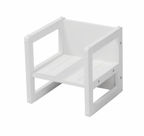 Roba Sitzhocker Für Kinder Im Landhausstil - Wendehocker &Amp; Stuhl Mit 3 Sitzhöhen - Multifunktionaler Kinderhocker - Holz Weiß