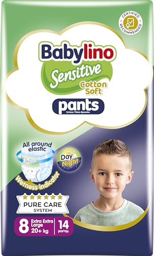 Babylino Sensitive Cotton Soft Windeln Größe 8, Pants Xxl (20+ Kg), 14 Stück