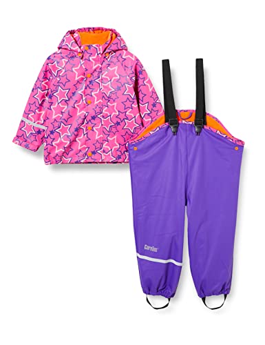 Caretec Baby Und Kinder Regenjacke Und Regenhose Mit Fleece Futter Im Set, Purple (633), 104