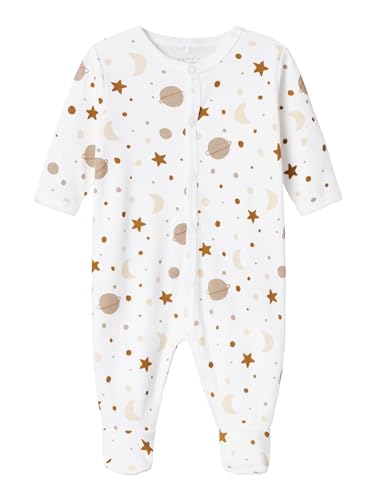Name It Unisex Baby Nbnnightsuit W/F Planet Noos, Bright White, 62