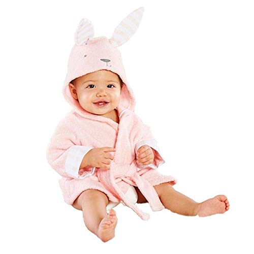 Personalisierter Baby-Bademantel, Mit Kapuze Und Aus Weichem Fleece, Süße𝐫 Morgenmantel, Geschenk Für Jungen Und Mädchen, Niedliche Panda-Ohren-Pyjamas (Pink, 12-18 Months)