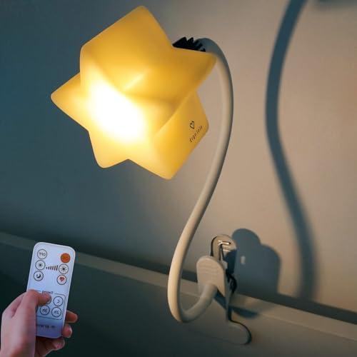 Ergojojo Led Clip On Star Light, A Unique Baby Lamp - Ideal Breastfeeding Night Light For Next To Me Crib, Bedside Lamps, Bedroom Accessories, Reading Light &Amp; Desk Lamp