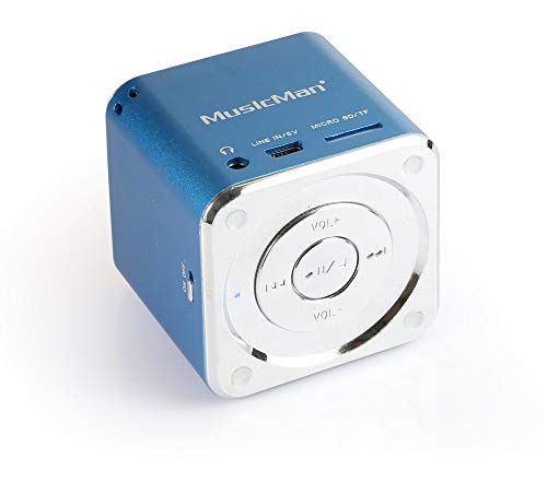 Technaxx Mini Musicman 3 W Blau - Tragbarer Lautsprecher (1-Weg, 3 W, 150-18000 Hz, 4 Ohm, 10%, Verkabelt)