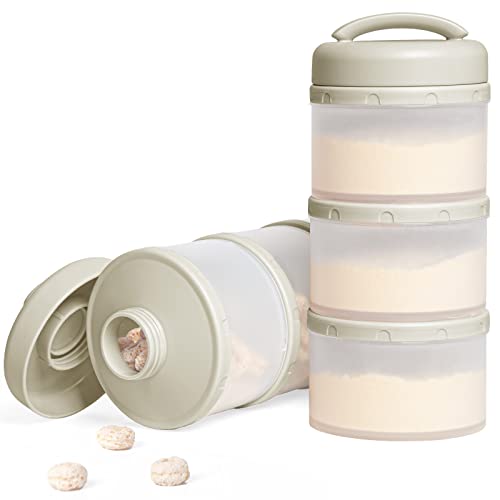 Termichy Milchpulver Portionierer Baby Stapelbar Milchpulver Aufbewahrungsbox 2 Stück (Warmes Grau)