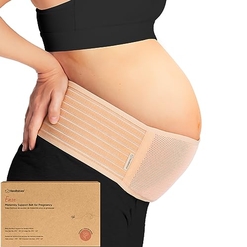 Keababies Bauchgurt Schwangerschaft - Weicher Und Atmungsaktiver Schwangerschaftsgürtel - Bauchband Schwangerschaft Stützend - Stützgurt Schwangerschaft (Classic Ivory, M/L)