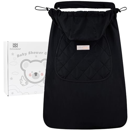 Bebear Winterbezug Für Babytrage Warm Universal Hoodie Babytragebezug Für Alle Jahreszeiten(Black)