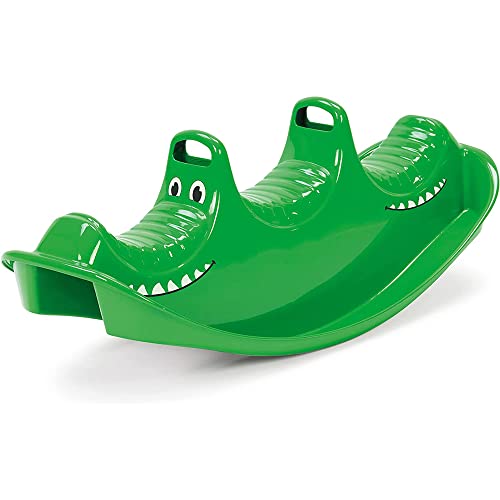 Dantoy – Schaukelpferd Mit 3 Sitzen - Wippe Aus Langlebiger Kunststoff - Kinderwippe Für Kinder - 1–5 Jahre - Grünes Krokodil - Garten Spielzeug - Draußen / Drinnen - Hergestellt In Dänemark