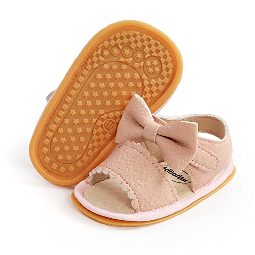Rvrovic Baby Jungen Mädchen Sandalen Weiche Sohle Sommer Schuhe Leicht Bowknoten Kleinkind Outdoor Walking Schuhe(12-18 Monate,1-Rosa)
