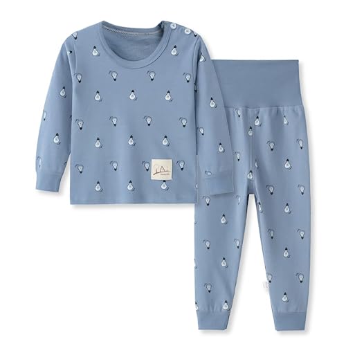 Yanwang 100% Baumwolle Baby Kinder Schlafanzüge Jungen Mädchen Pyjamas Set Langarm Nachtwäsche(Tag70/4-5 Jahre,Muster 7)