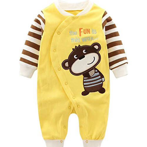 Babyschlafanzug Jungen Strampler, Baumwolle Einteiler Mit Druckknöpfen - Atmungsaktiv Langlebig Weich - Ideal Zum Spielen Schlafen 0-3 Monate