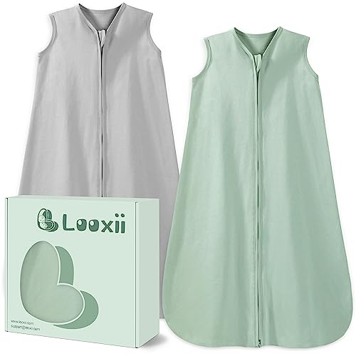 Looxii 2Er Pack Baby Schlafsack Sommer 100% Baumwolle Sommerschlafsack 0.5 Tog Babyschlafsack 71 Cm Für Jungen Mädchen Neugeborene 0-6 Monate