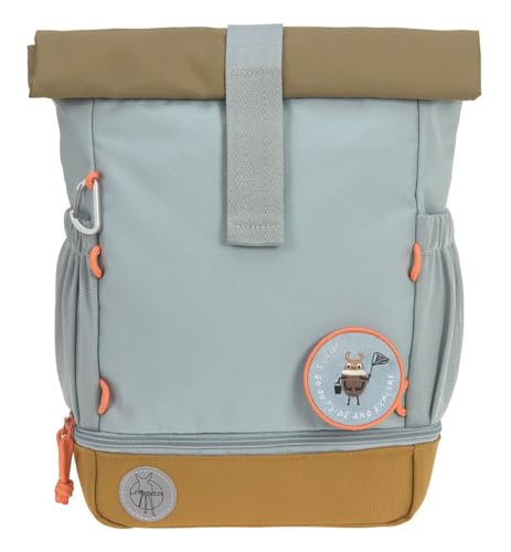 Lässig Kindergartenrucksack Kinderrucksack Rolltop Mit Brustgurt Wasserabweisend, 11 Liter/Mini Rolltop Backpack Nature Hellblau