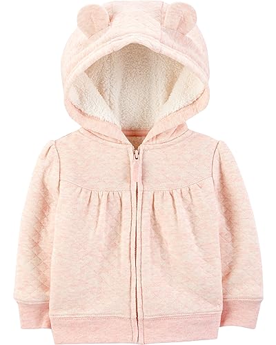 Simple Joys By Carter'S Unisex Baby Hooded Sweater With Sherpa Lining Infant-And-Toddler-Outerwear-Jackets, Rosa, 0-3 Monate