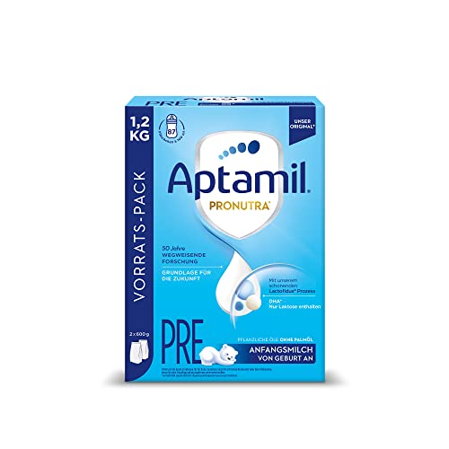 Aptamil Pronutra Anfangsnahrung Pre, Von Geburt An, Ohne Palmöl, Mit Schonendem Lactofidus Prozess, Vorratspack 1,2Kg