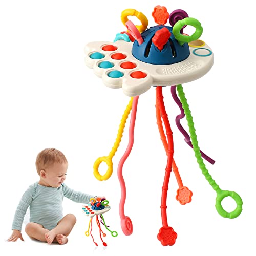 Montessori-Spielzeug, Silikon-Zugschnur-Aktivitätsspielzeug, Sensorisches Spielzeug Für Kleinkinder, Reisespielzeug Für Babys, Geschenk Zur Entwicklung Feinmotorischer Fähigkeiten Für 18 Monate+