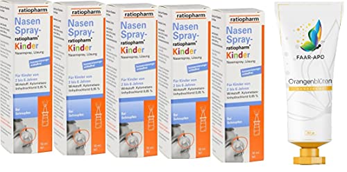 Nasenspray Ratiopharm Kinder Sparset 5 X 10 Ml Inkl. Einer Hochwertigen Handcreme Marke Faar-Apo