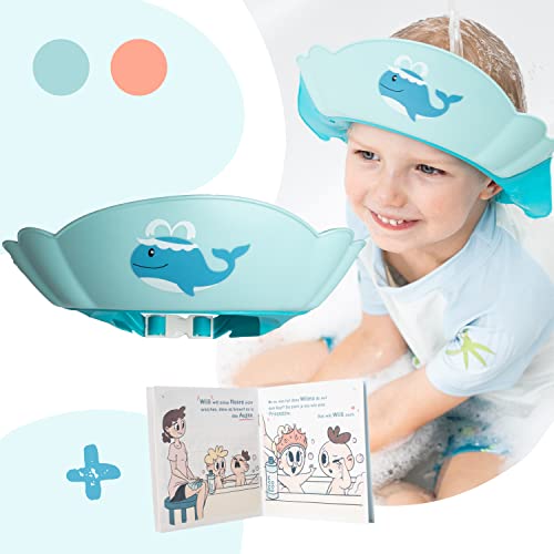Windelstürmer® – Duschhaube Kinder –- Eine Duschhaube Für Sorgenfreies Haare Waschen Kinderschutz (Blau)
