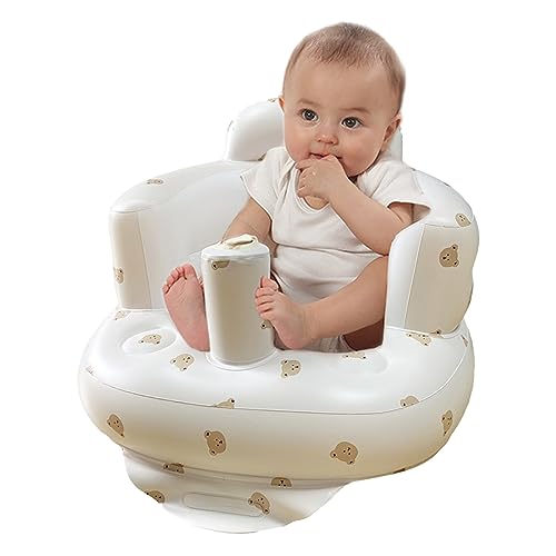 Aufblasbarer Sitz Baby 3 Bis 36 Monaten | Baby-Sofasitz Baby-Bodensitze Sitzlernstuhl Badesitz | Babystuhl Aufgeblasene Esszimmerstuhl Tragbarer Anti-Fall-Faltbar Von Spielzeugsitz (Kleiner Bär)