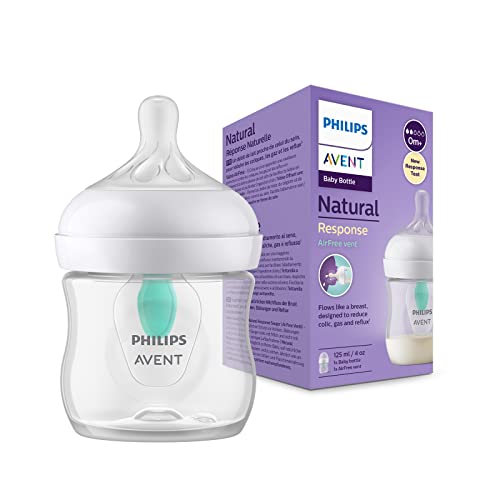 Philips Avent Babyflaschen Natural Response – Babyfläschchen Mit Airfree Ventil, 125 Ml, Bpa-Frei, Für Neugeborene Ab 0 Monaten (Modell Scy670/01)