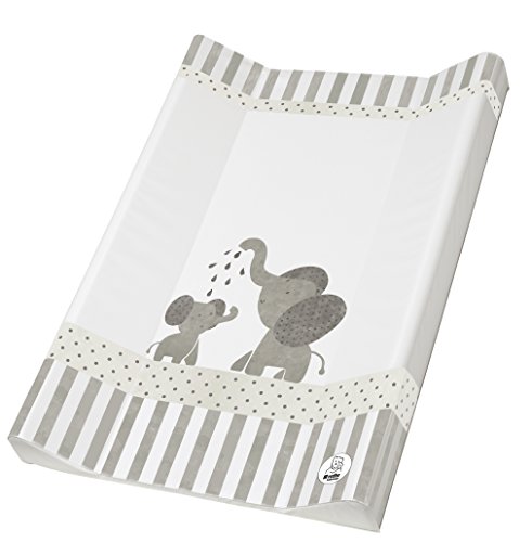 Rotho Babydesign Wickelauflage Keil (50 X 70 Cm) - Wickelauflage - Wickeltischauflage - Abwaschbar - Wickelmatte - Wasserdicht - Motiv Modern Elephant