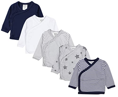 Tuptam Baby Jungen Langarm Wickelshirt Baumwolle 5Er Set, Farbe: Mehrfarbig 8, Größe: 50