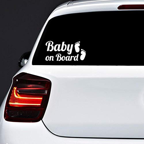 Autodomy Baby On Board Baby An Bord Füße Baby In Car Aufkleber Paket 2 Stück Für Auto (Weiß)