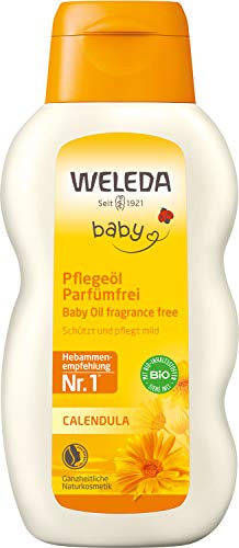 Weleda Bio Baby Calendula Pflegeöl Parfümfrei - Veganes Naturkosmetik Babyöl Mit Sesamöl Zur Pflege &Amp; Massage Von Babys. Körperöl Zum Schutz Vor Hautreizungen, Wundwerden &Amp; Trockener Haut (1X200Ml)