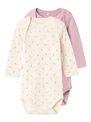 Name It Baby-Mädchen Nbfbody 2P Ls Buttercream Floral Noos Body, 68