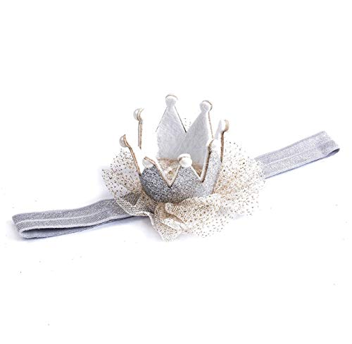 Erospa® Kopfband Haarband Für Babys Kleinkinder - Krone Prinzessin - Mädchen - Silber