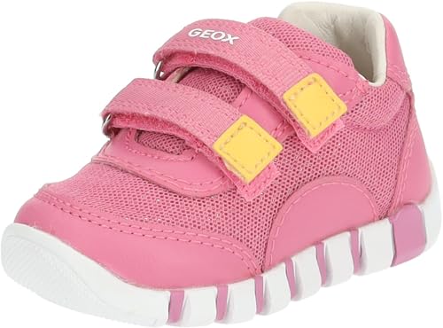 Geox Baby-Mädchen B Iupidoo Girl A Sneaker, Dk Pink/Yellow, 22 Eu