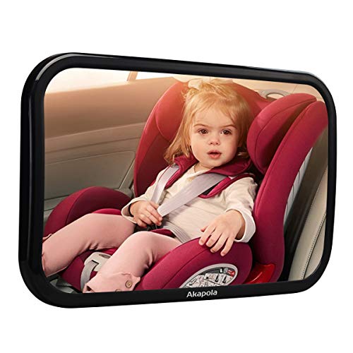 Akapola Rücksitzspiegel Für Babys,Spiegel Auto 360° Schwenkbar,Autospiegel Rücksitz Verstellbare Elastische Riemen,Rückspiegel Für Kindersitz Und Babyschale Für Allerlei Kopfstützen