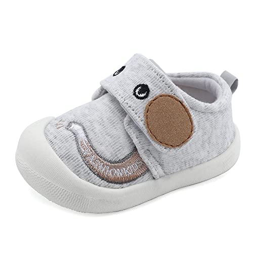 Masocio Lauflernschuhe Babyschuhe Junge Baby Schuhe Jungen Sneaker Lauflern Grau Größe 21 (Herstellergröße: Cn 17)
