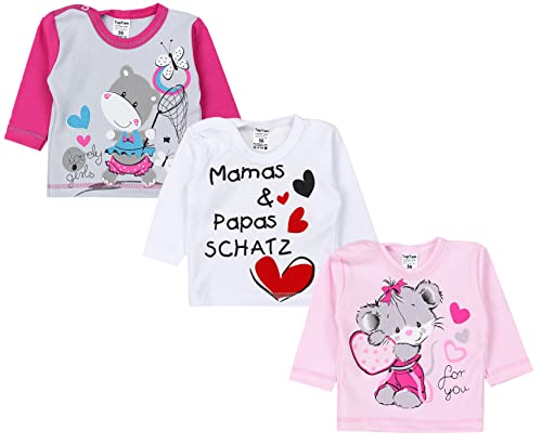 Tuptam Unisex Baby Langarmshirt Mit Spruch Aufdruck 3Er Set, Farbe: Mädchen, Größe: 56