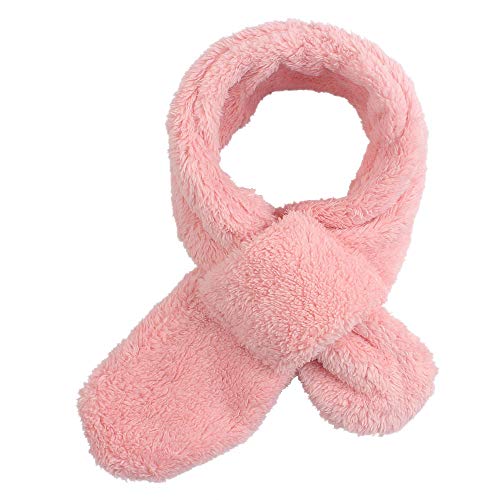 Warmer Fleece Schal Für Baby Kinder Winter Rundschal Aus Plüsch Dick Loop Schal Mädchen Jungen Schlauchschal Für 1-10Jahren(Skin Pink)