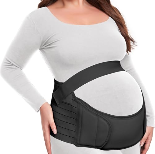 Mamody 3 In 1 Bauchgurt Schwangerschaft Schwangerschaftsgurt Bauchstütze Schwangerschaft Für Die Schwangerschaftsgürtel - Stützt Taille, Rücken &Amp; Bauch (Schwarz, L)