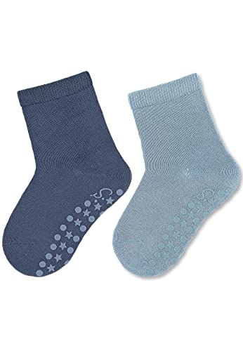 Sterntaler Baby - Jungen Fliesen Socken Baby Abs-Söckchen Doppelpack Uni, Blau, 20