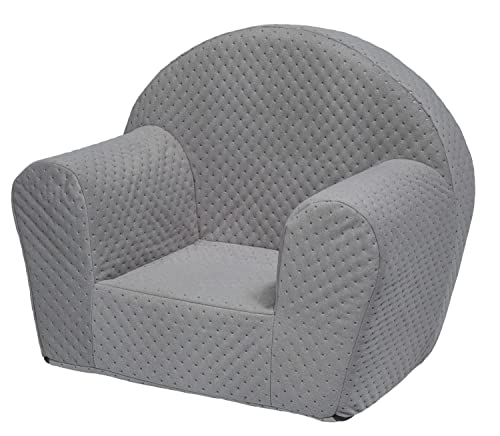 Velinda Kindersessel Mini-Sessel Kinderstuhl Relaxsessel Kuschelsessel Softsessel (Farbe: Grau) Aus Polyurethan Leicht